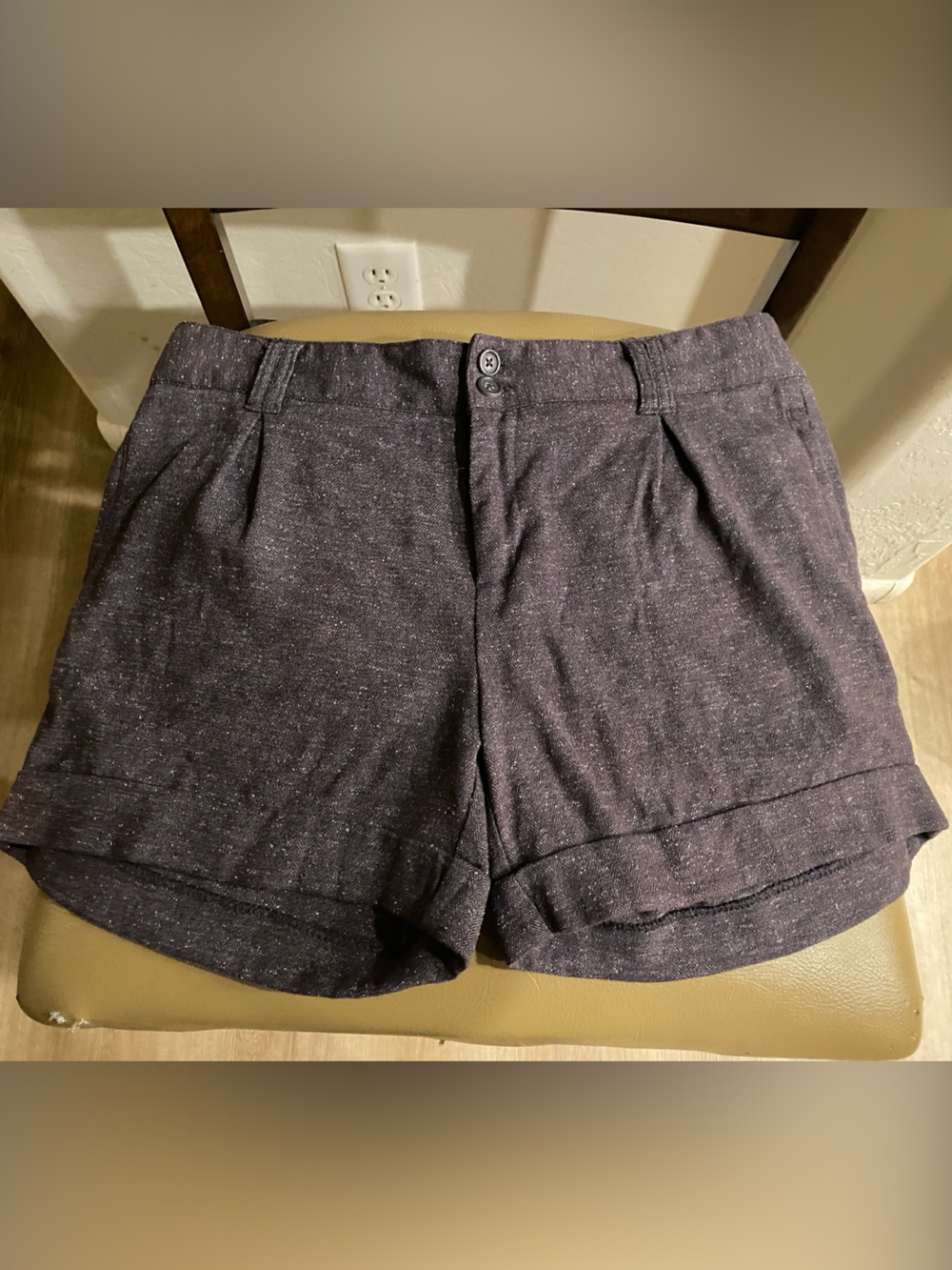 Daisy Fuentes High-Waist Heathered Charcoal Shorts
